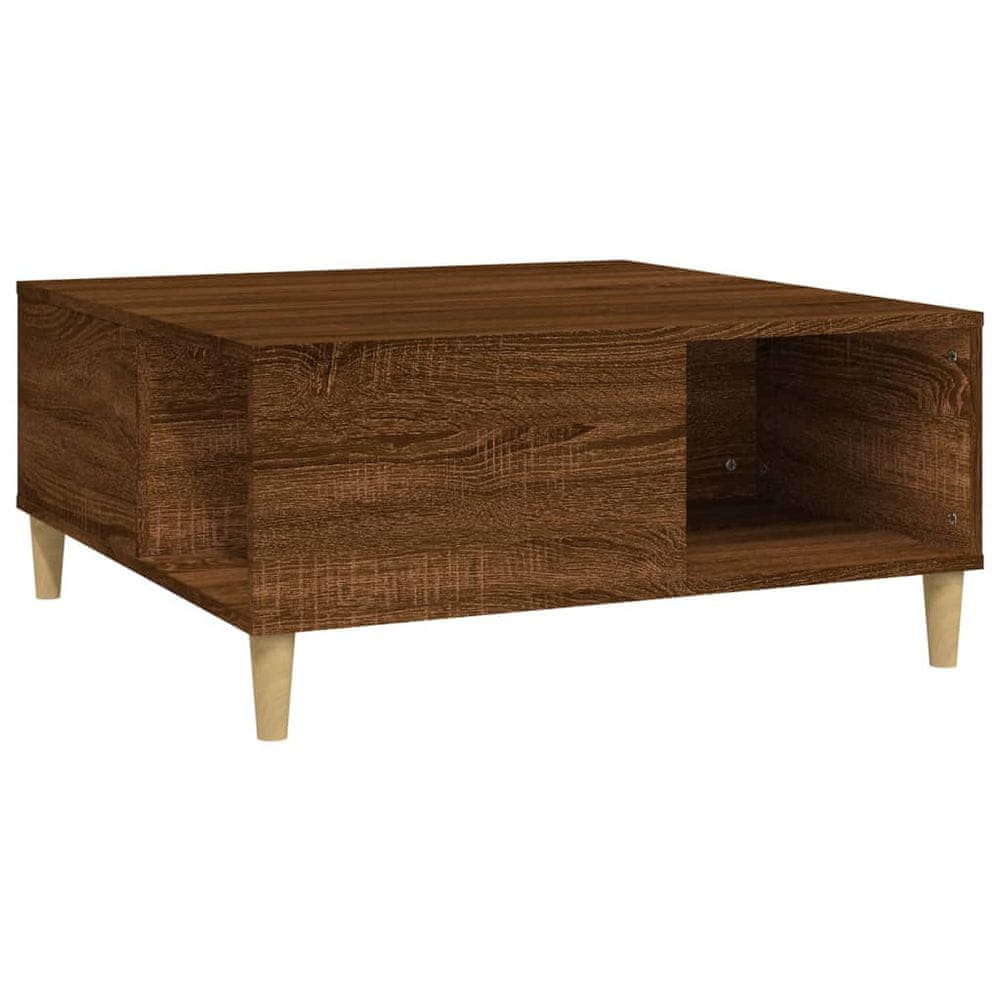 Vidaxl Konferenčný stolík hnedý dub 80x80x36,5 cm spracované drevo